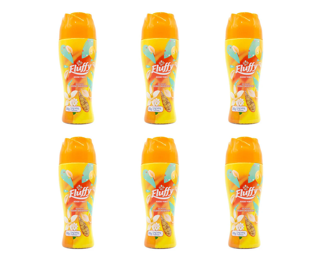 6x Fluffy In-Wash Scent Booster Good Vibes Long-Lasting Laundry Freshness 250g