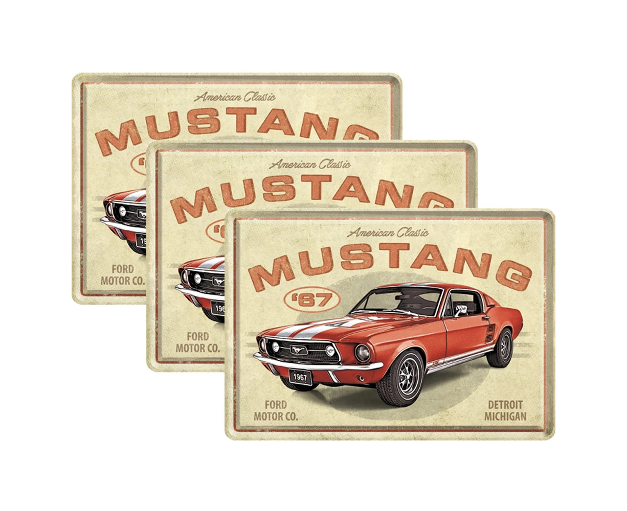 3PK Nostalgic Art Metal/Paper Mailing Postcard Mustang '67 GT w/Envelope 10x14cm