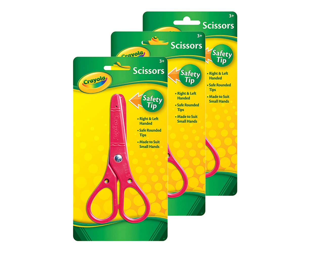 3x Crayola Safety Cutting Plastic Scissors Kids Craft Kids/Children Assorted 3y+