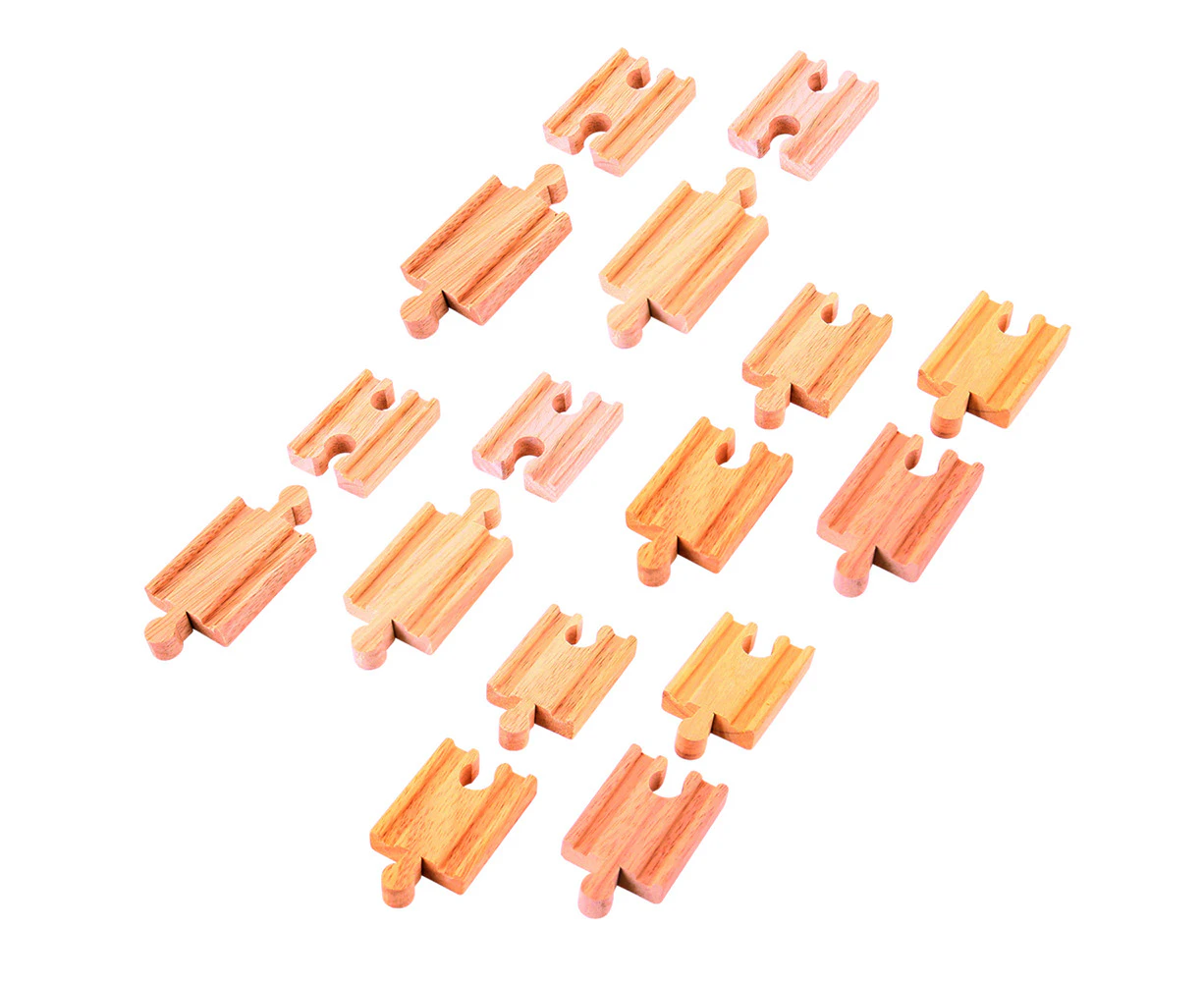 2x 8pc Bigjigs 5.5cm Mini Railway Tracks Accessory Kids/Children Wooden Toy 3y+