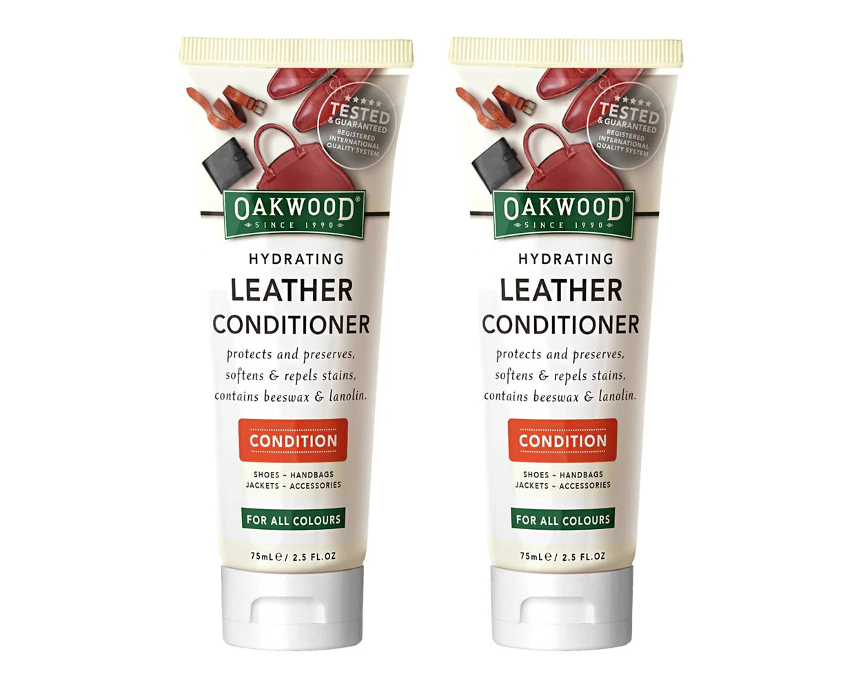 2x Oakwood 75ml Hydrating Leather Conditioner Shoes/Handbags Moisturising Cream