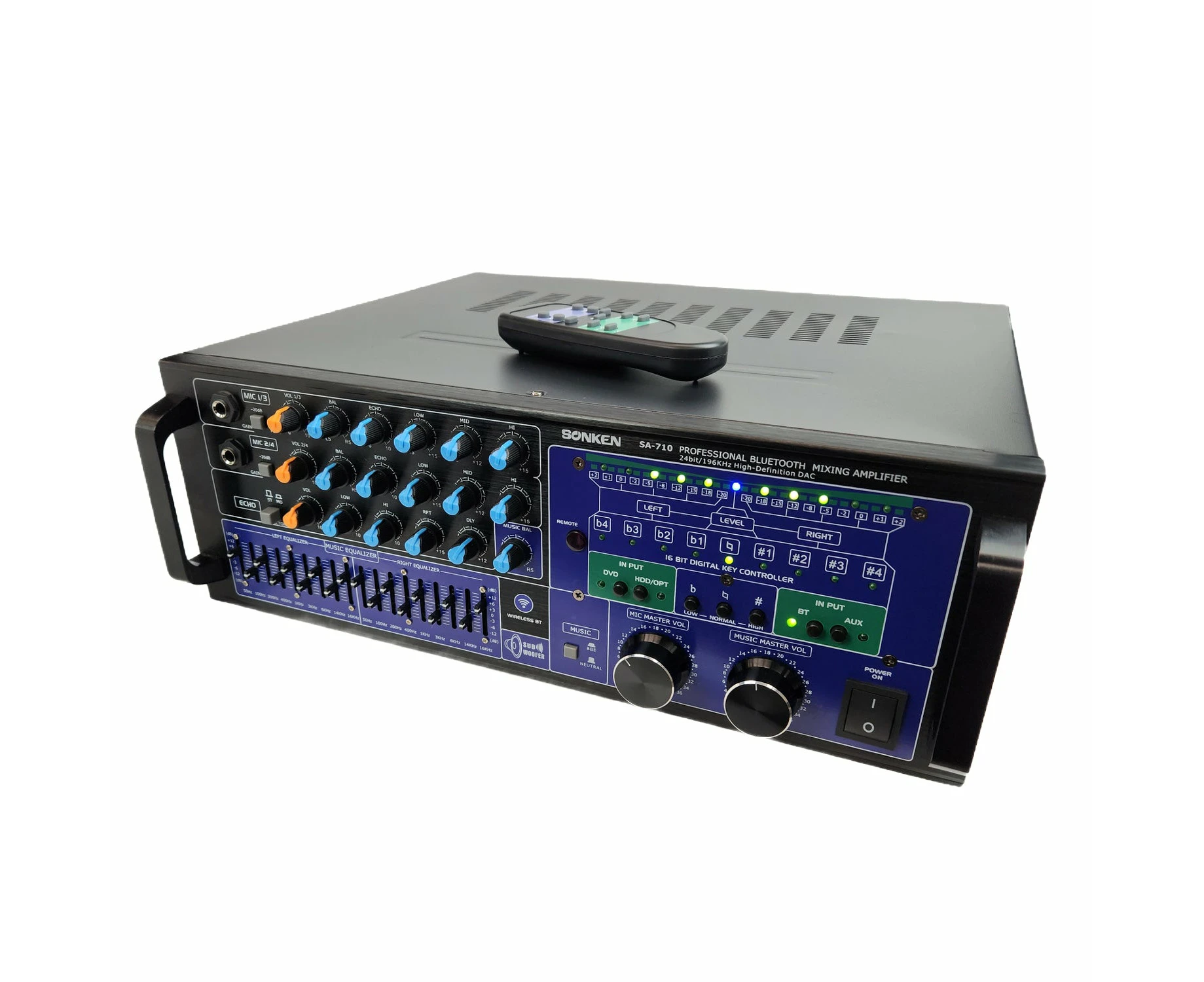 Sonken SA-710 Pro Series Karaoke Mixing Amplifier (700 Watts - RMS) + Bluetooth + Optical