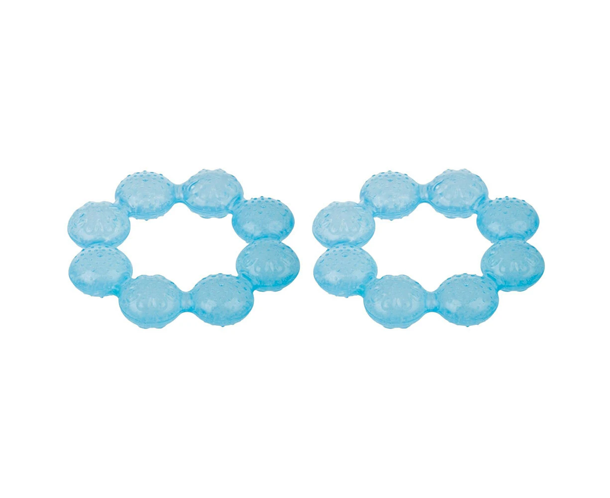 2x Nuby Icybite Cooling Baby Ring Teeth/Gums Massaging Gel Teether Assorted