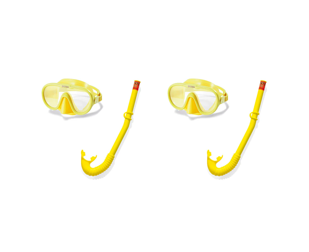 2x Intex Aqua Flow Play Adventurer Swim Snorkeling Snorkel/Goggles Kids 8y+ YL