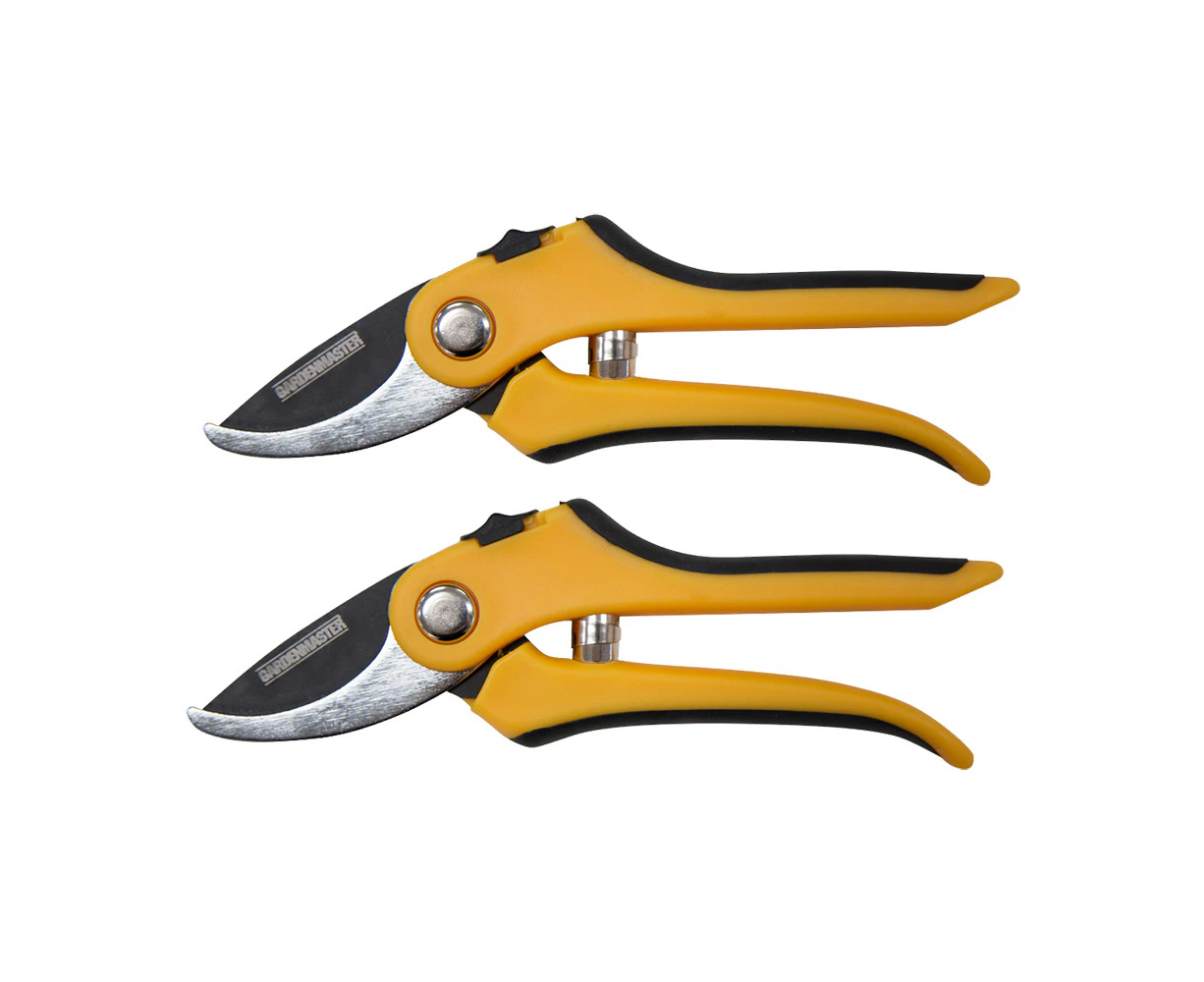 2x Gardenmaster Bypass Garden Pruner Secateurs/Shears 8" With Soft Grip Handles