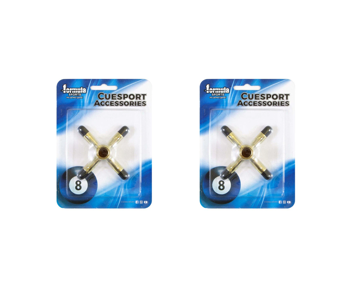 2x Formula Sports Cue Stick Tip X Rest/Snooker Pool Head Protector Brass