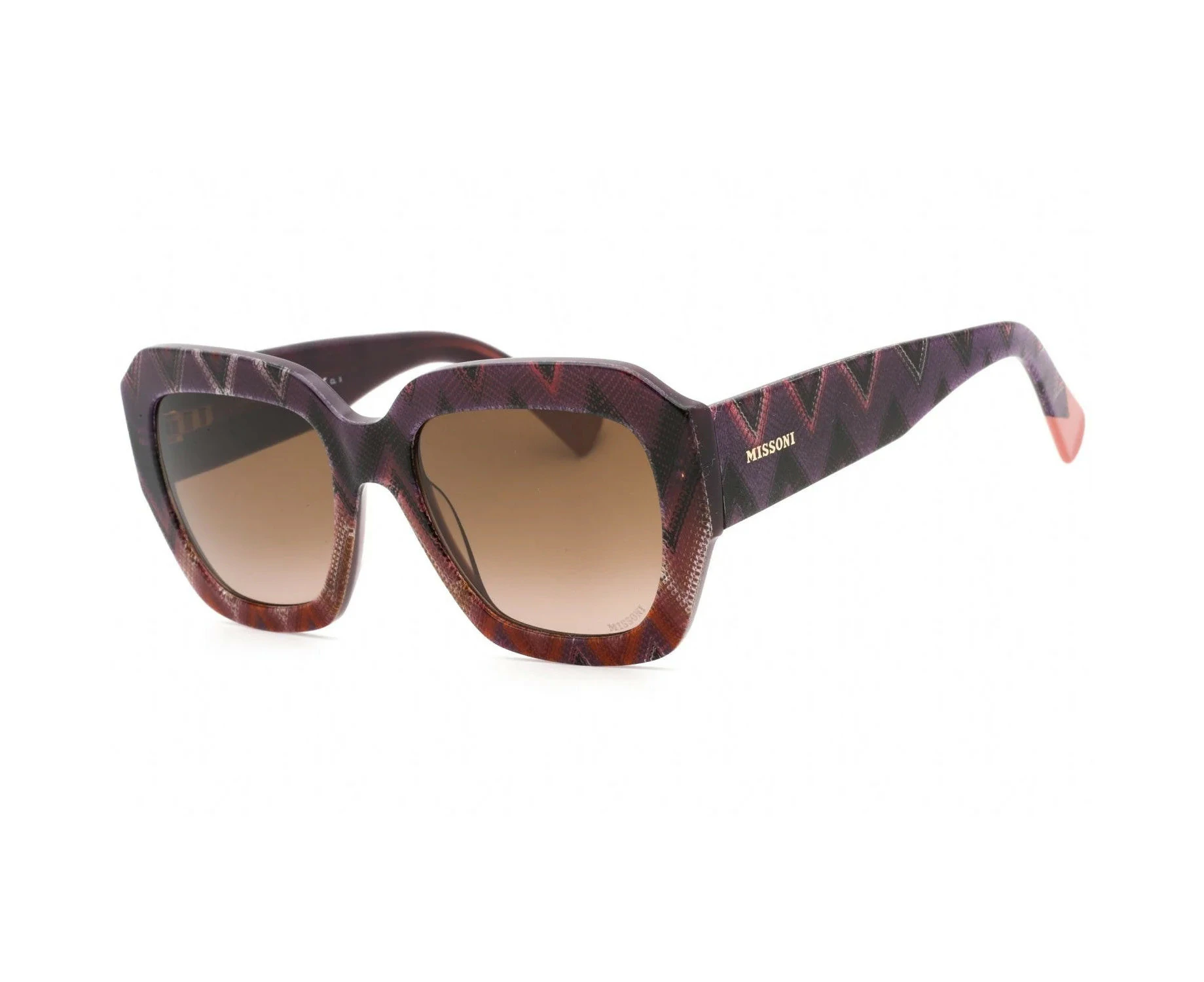 Missoni MIS 0079/S 0S68 HA Pattern Pink Violet/Brown SF Oversized Frame Sunglasses w/Lens 55mm