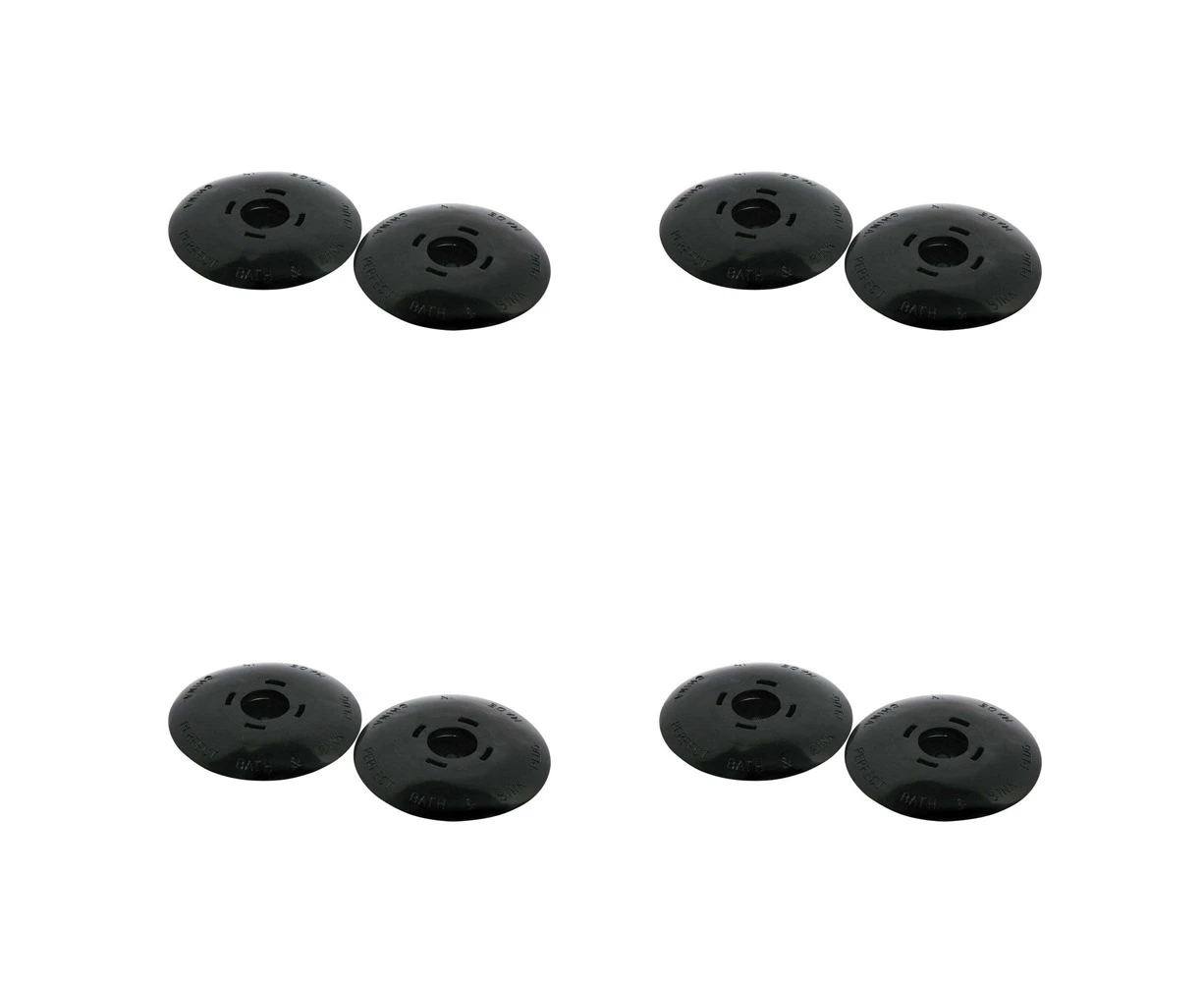 4 x 2pc Wiltshire Kitchen/Bathroom Standard Sink Drain Plug Stopper 52mm Black