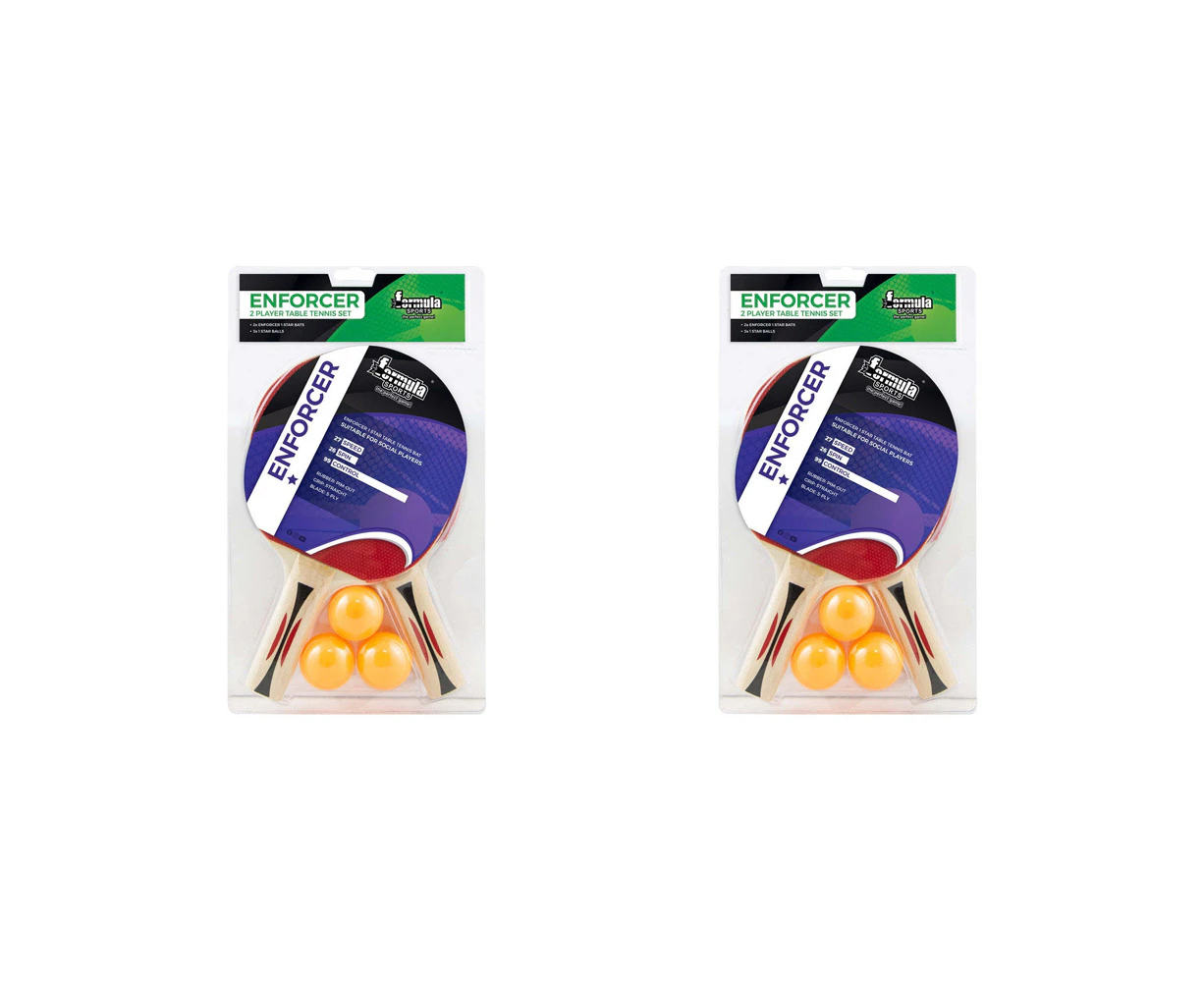 10pc Formula Sports Enforcer Table Tennis 2-Player Set Ping Pong Bats/4cm Ball