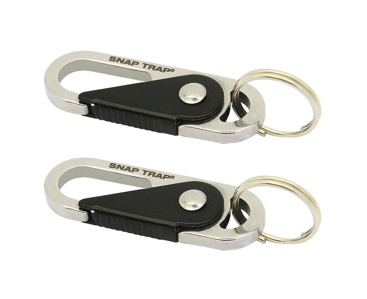 2x Connect Stainless Steel Carabiner Snaptrap Micro Key/Tools Holder Secure 14cm