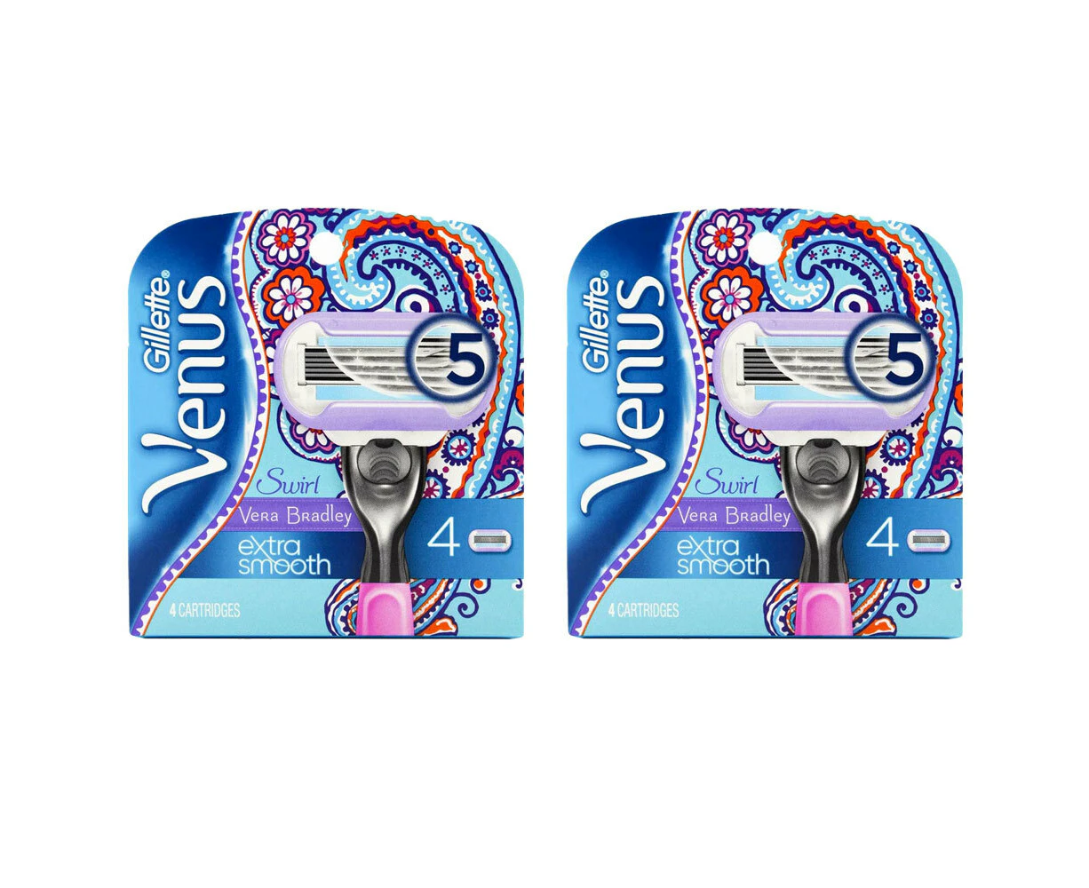 8pc Gillette Venus Vera Bradley Replacement Razor Shaving Blades Swirl