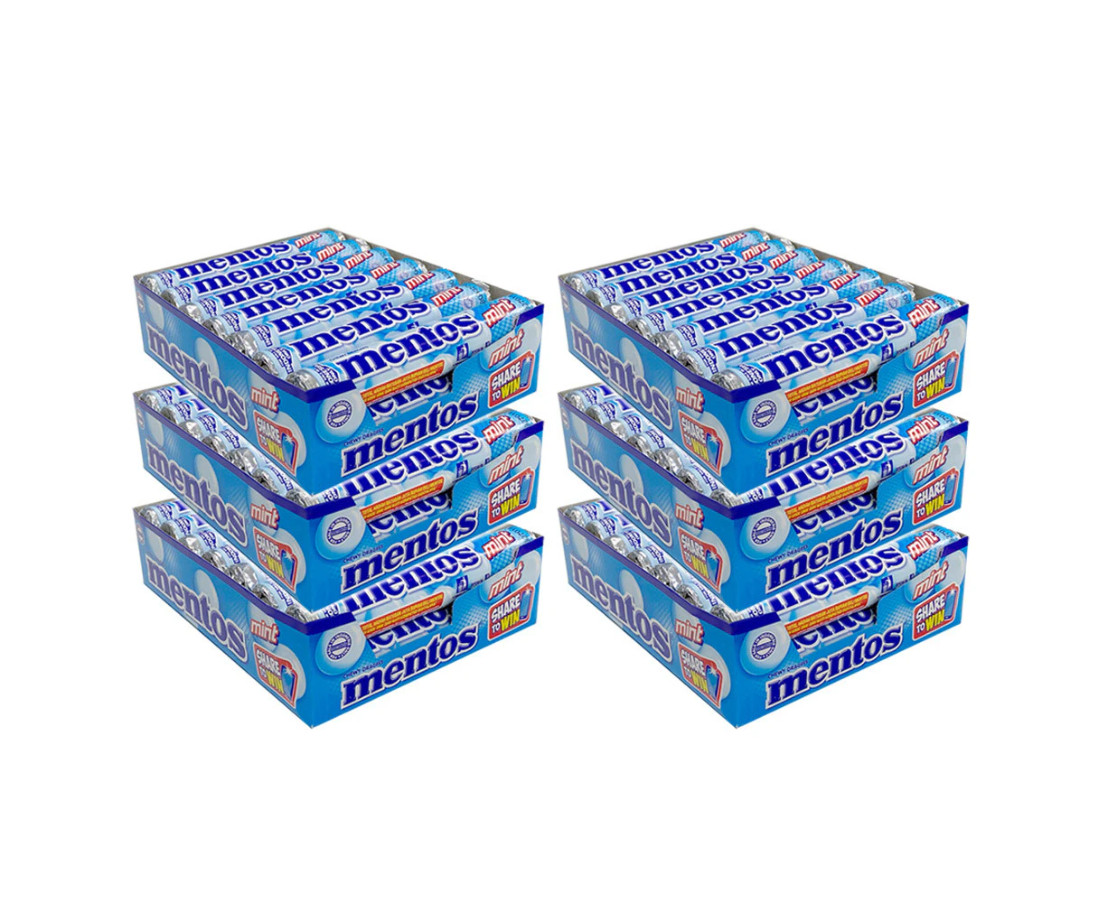 6x 14PK Mentos Mint Candies Roll Fresh Minty Breath Candy Party Confectionery