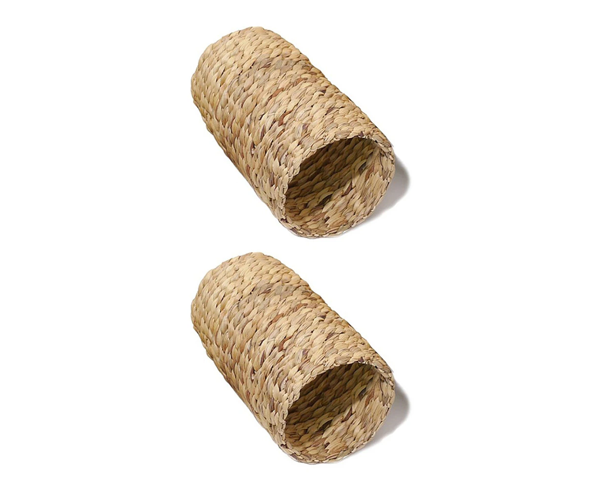 2x Rosewood Wooden Play/Sleep/Chew Hyacinth Tunnel Hamster/Rabbit Toy M Natural