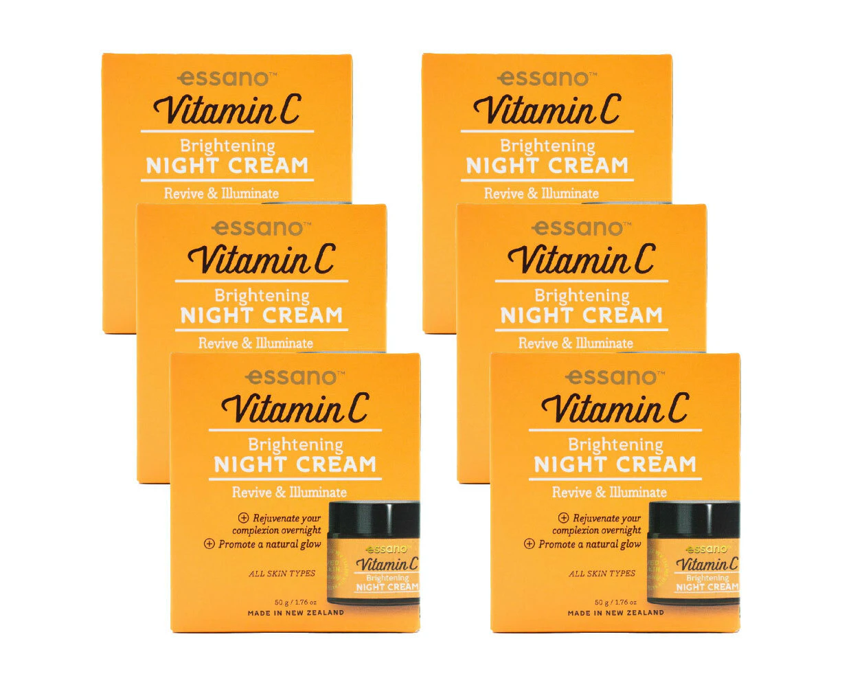 6x Essano Vitamin C Brightening Night Cream Revive & Illuminate Face Care 50g