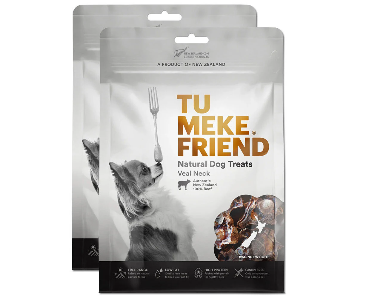 2x Tu Meke Friend 125g Air-Dried Natural Dog/Puppy Treats Veal Neck Pet Snack