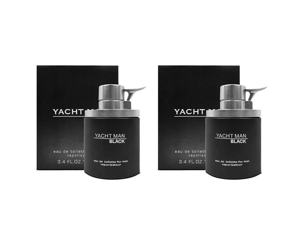 2x Myrurgia Yacht Man Black Mens Fragrance Spray 100ml Eau De Toilette EDT