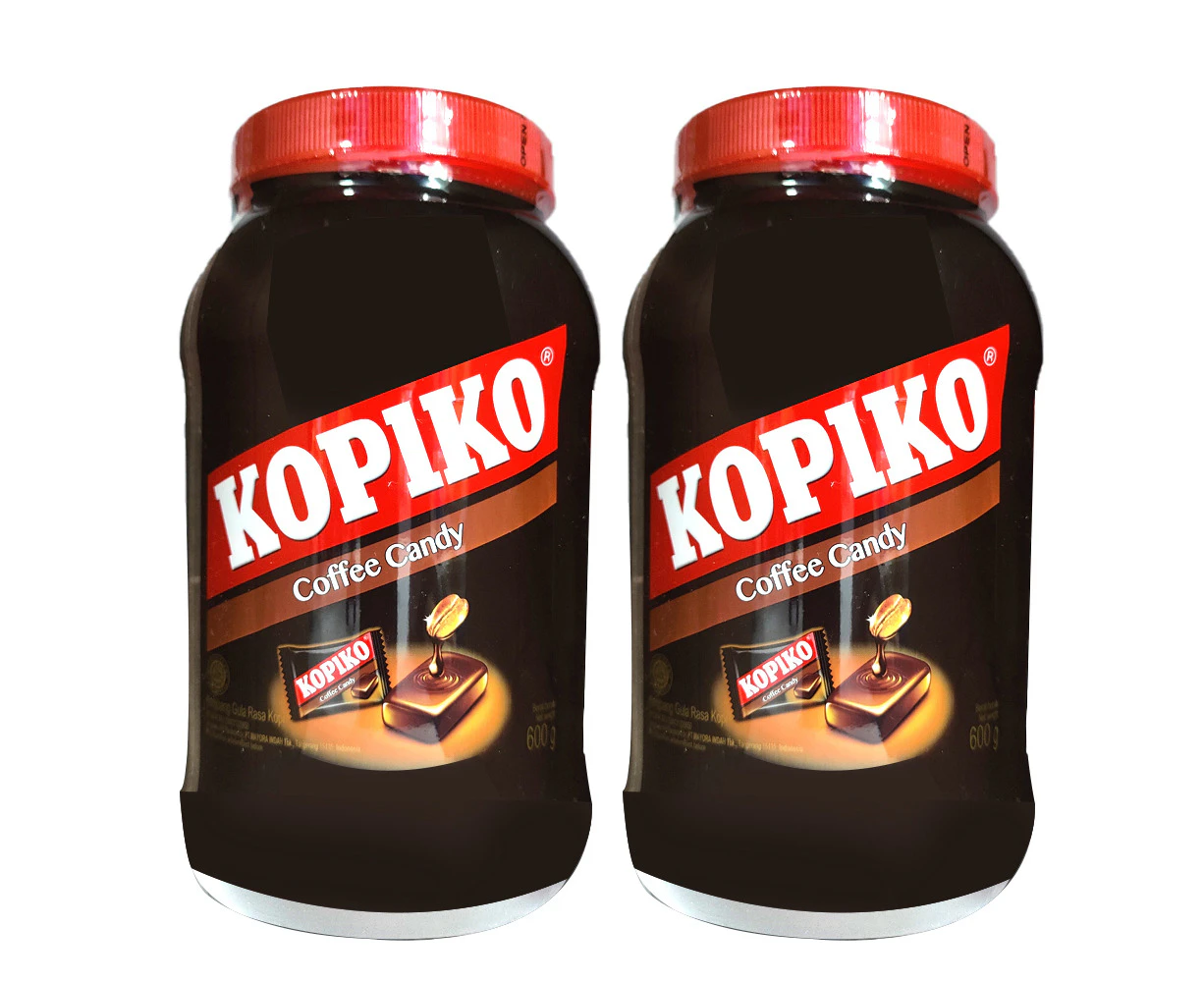 2x Kopiko 600g Mini Coffee Extract Hard Caffeine Candy Party Treats Jar Classic