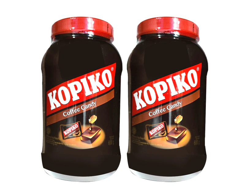 2x Kopiko 600g Mini Coffee Extract Hard Caffeine Candy Party Treats Jar Classic