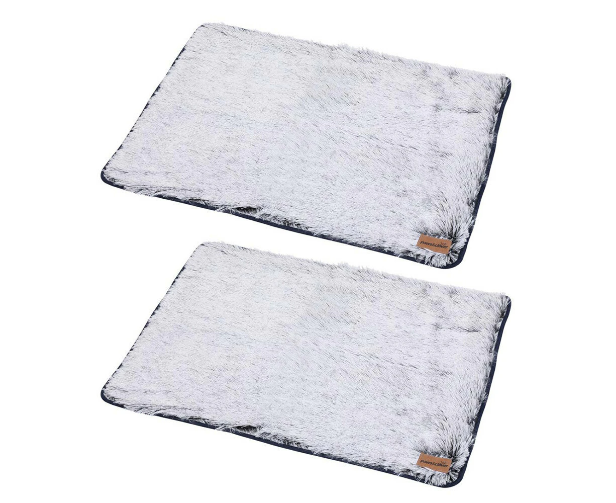 2x Paws & Claws 70x100cm Large Calming Plush Pet/Dog Soft Durable Blanket Grey