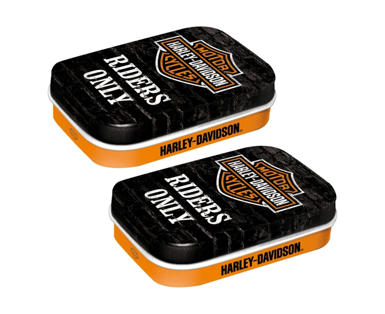 2x Nostalgic Art 6cm Mint Tin Box Harley-Davidson Riders Only Fresh Breath Candy