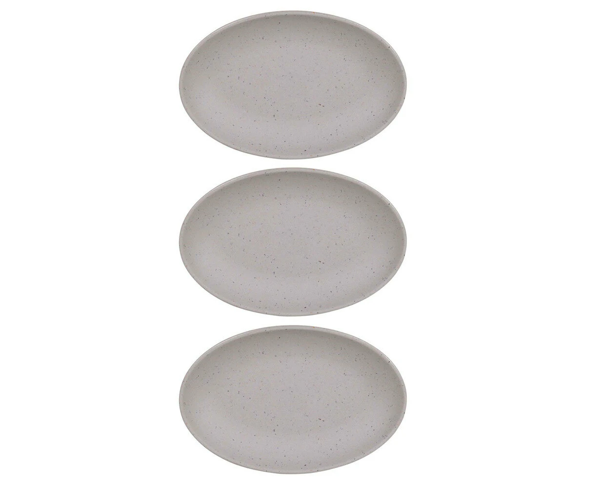 3x Eco Basics Oval Soap Dish Bathroom Organiser Tray Storage Container Charcoal