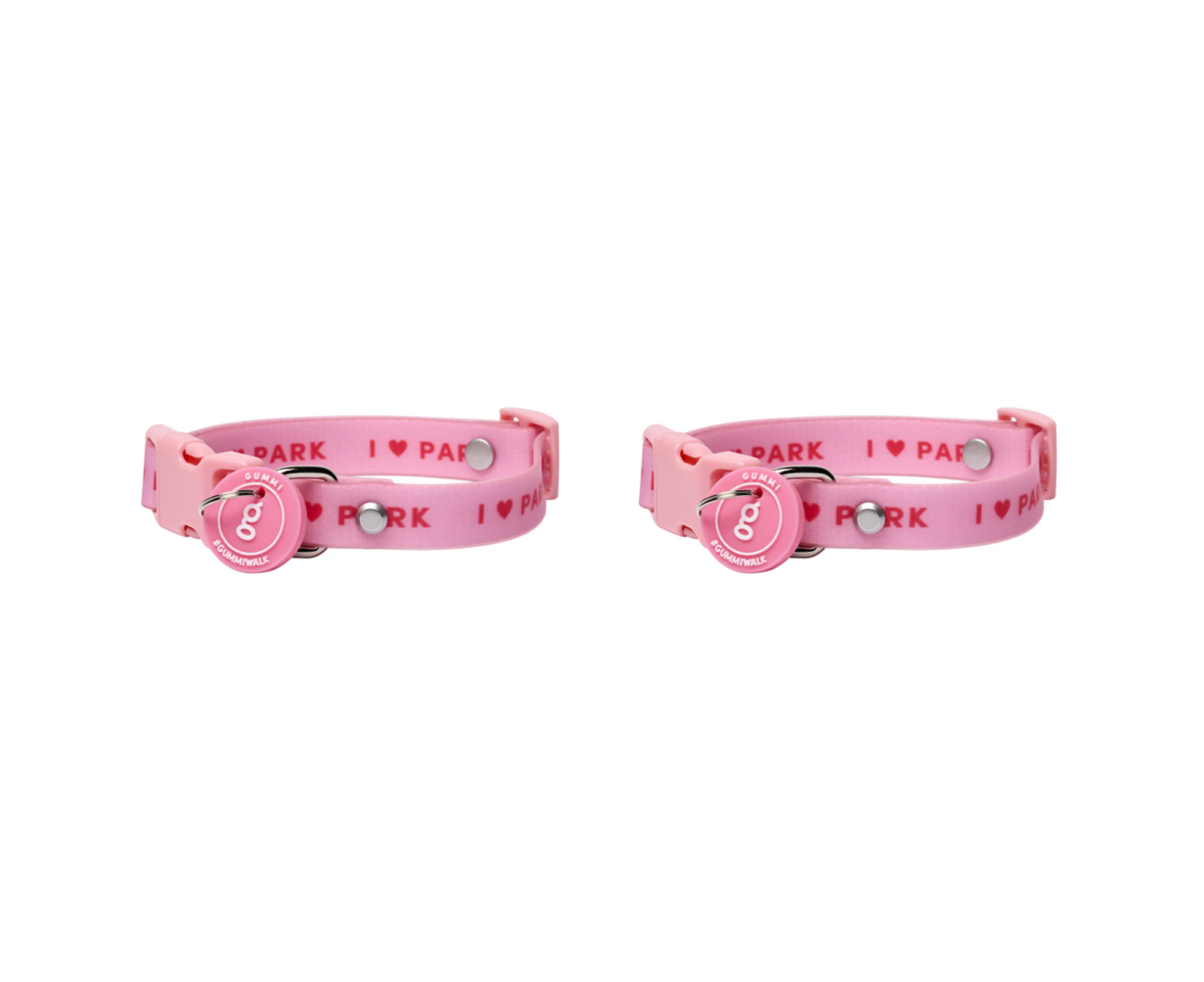 2x Gummi 35cm Waterproof PVC Rubber Dog Collar Neck Strap Pet Fashion Pink Small