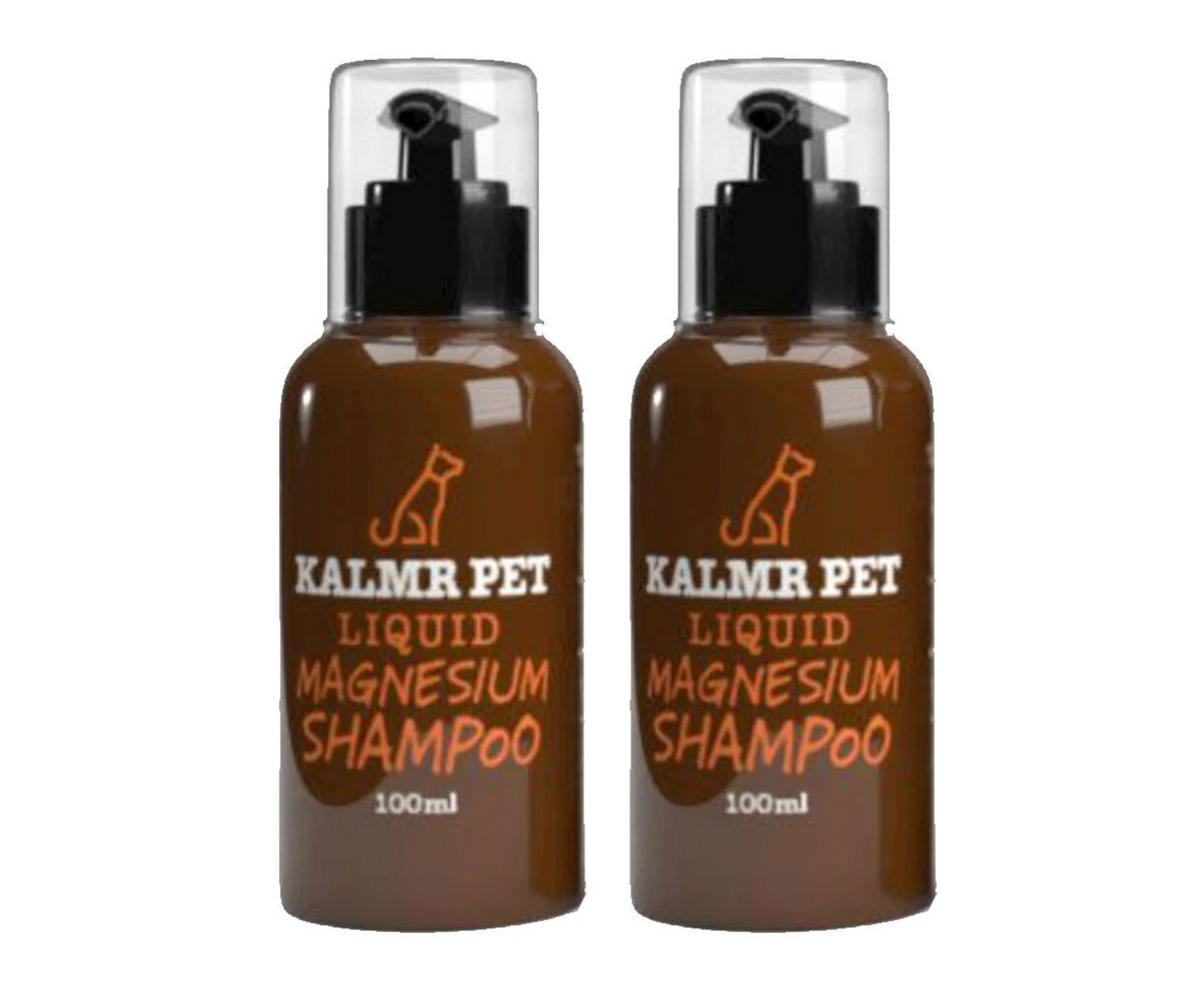 2x Kalmr Pet Liquid Magnesium Shampoo 100ml Dog Coat/Fur Clean/Washing/Relaxing