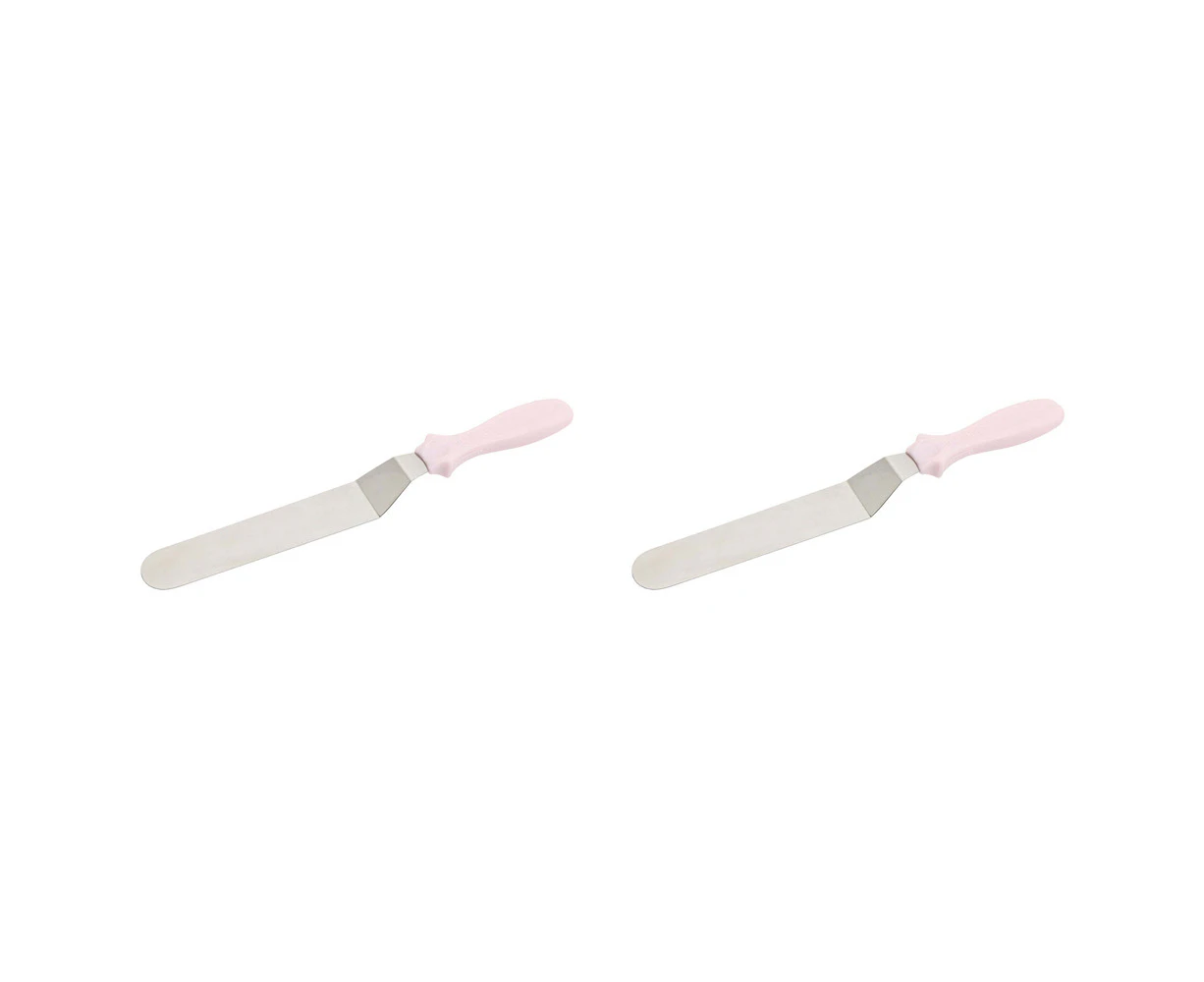 2PK Wiltshire Comfort Grip Handle Angled Stainless Steel Palette Kitchen Knife