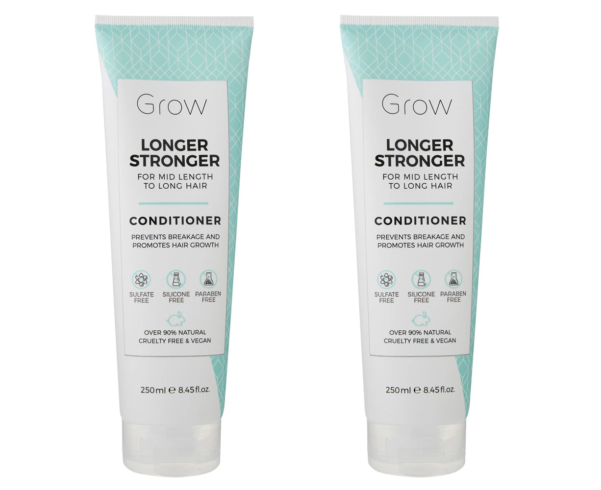 2x Grow Longer Stronger 250ml Conditioner Hair/Scalp Care For Mid to Long Strand