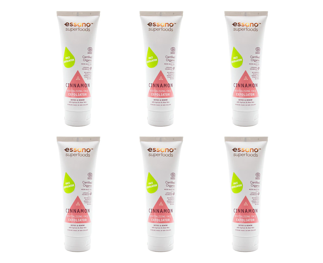 6x Essano Revitalising Face Exfoliator Superfoods Detox & Renew Cinnamon 100ml