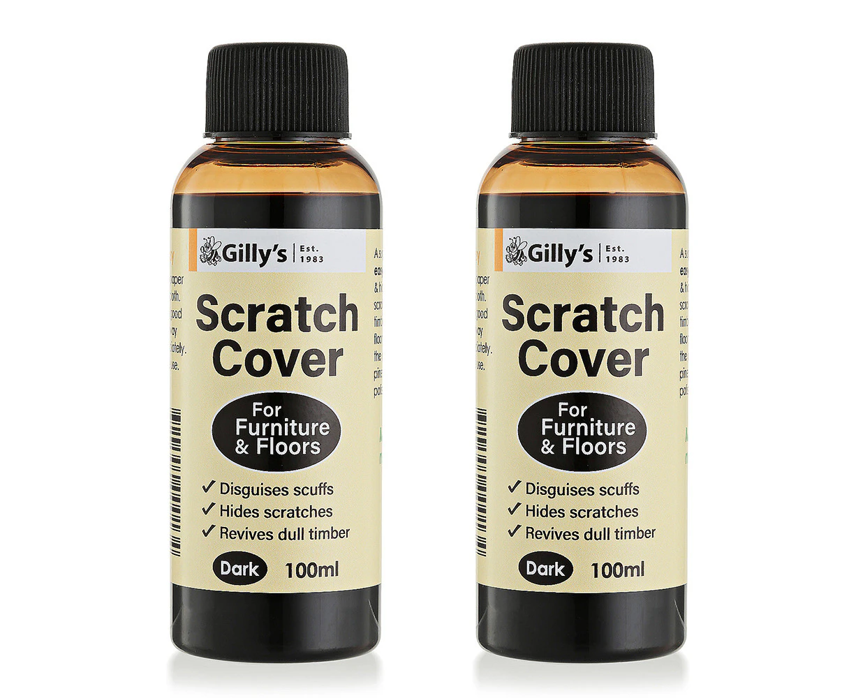 2x Gillys 100ml Oil Scratch Cover Colour Repair For Dark Wood Furniture & Floor