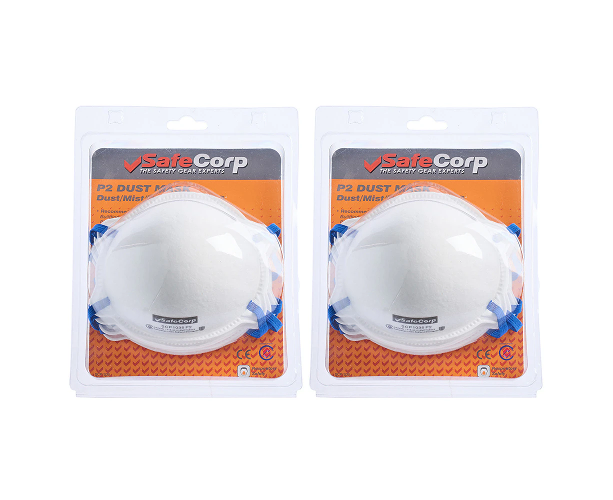 10pc Safecorp Dust/Air Pollution Mask P2 Protective Personal Face Covering PPE