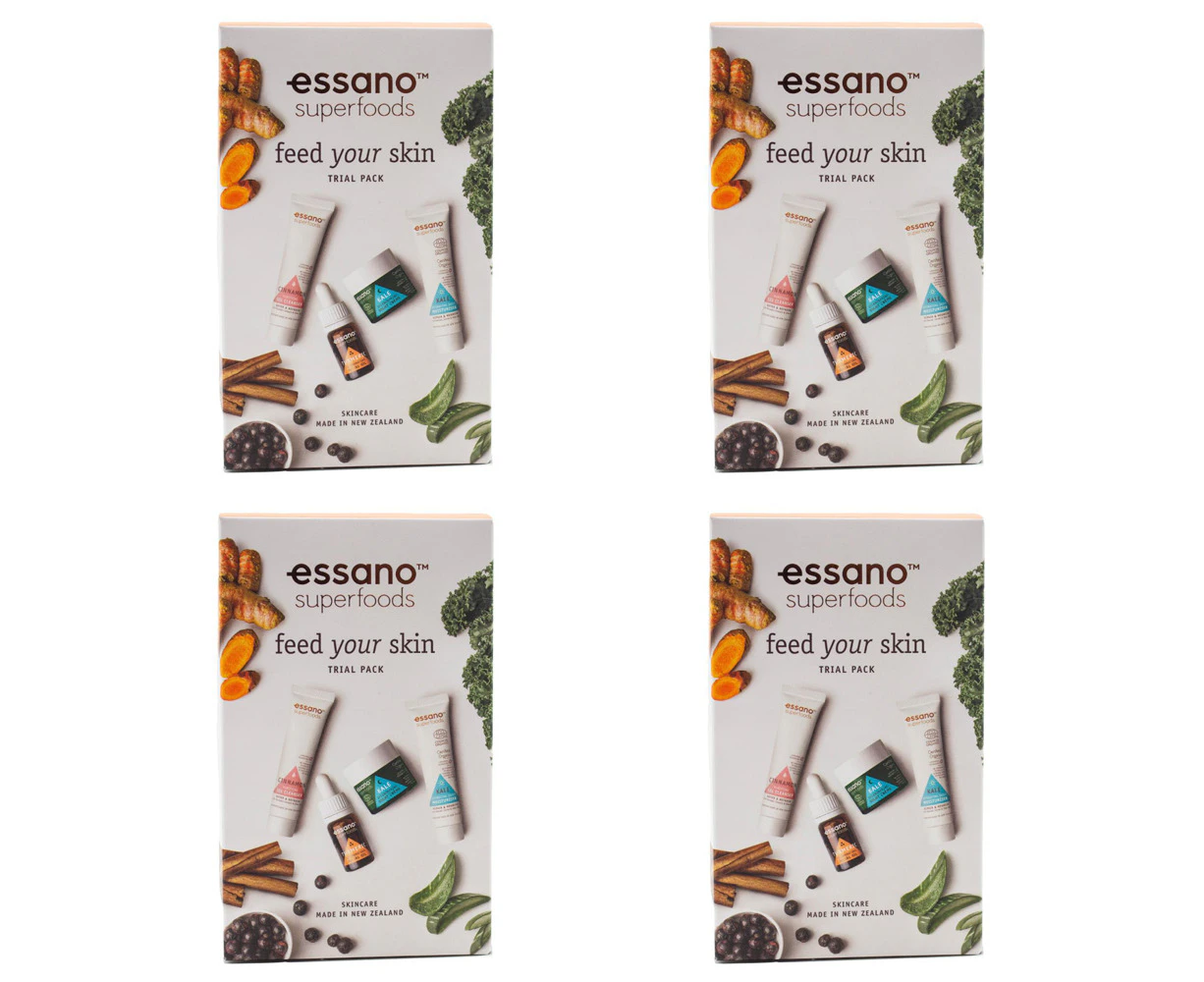 4x 4pc Essano Superfoods Feed Your Skin Women Facial Care Skin Pamper Trial Pack