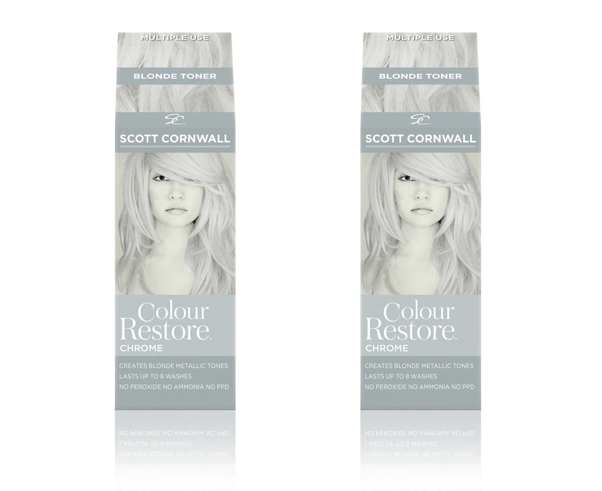 2x Scott Cornwall Colour Restore Chrome Hair Care/Styling Silver Toner Enhancer