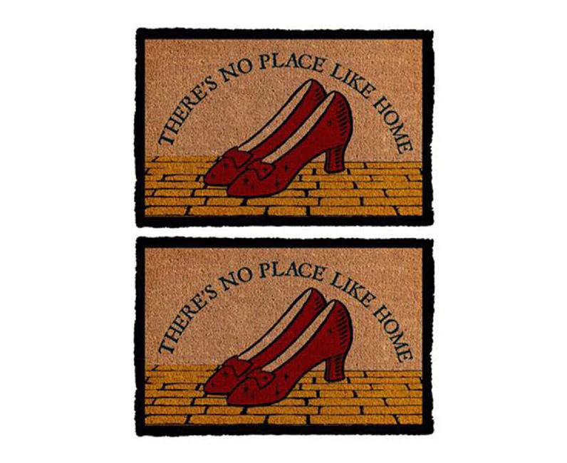 2PK The Wizard Of Oz 60x40cm No Place Like Door Mat Entrance Rug/Doormat Brown