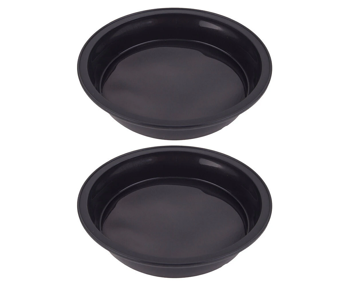 2x Daily Bake Non Stick Silicone 24cm Round Cake Mould Baking Pan w/Steel Frame