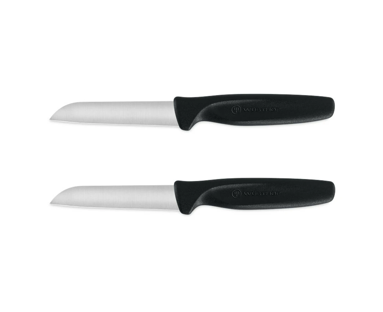 2x Wusthof Create Bull Nose Paring Knife Non-Slip Kitchen/Cooking 8cm Blade BLK