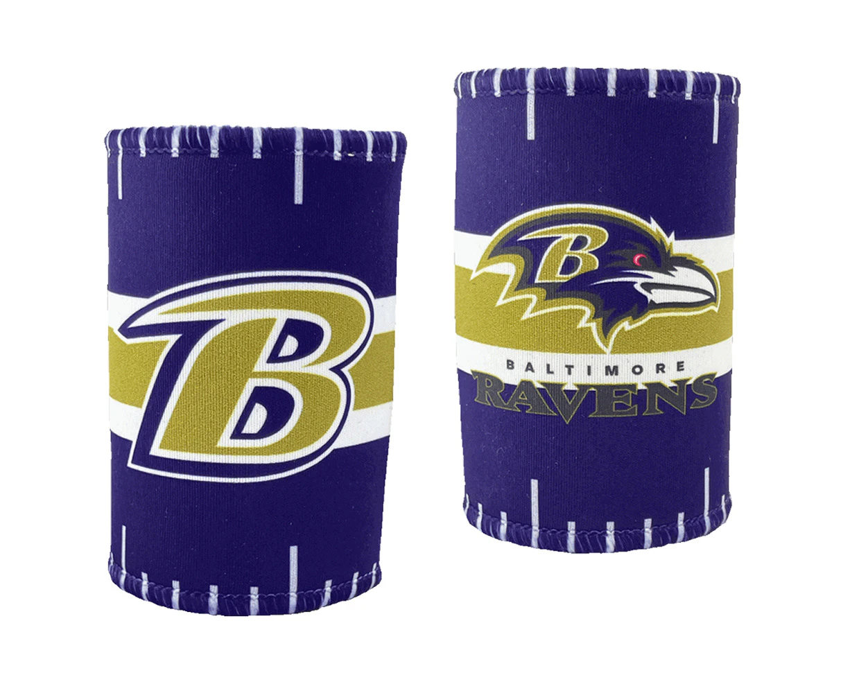 2x NFL Baltimore Ravens 11.5cm Stubby Can/Bottle Beverage Storage Sleeve Holder