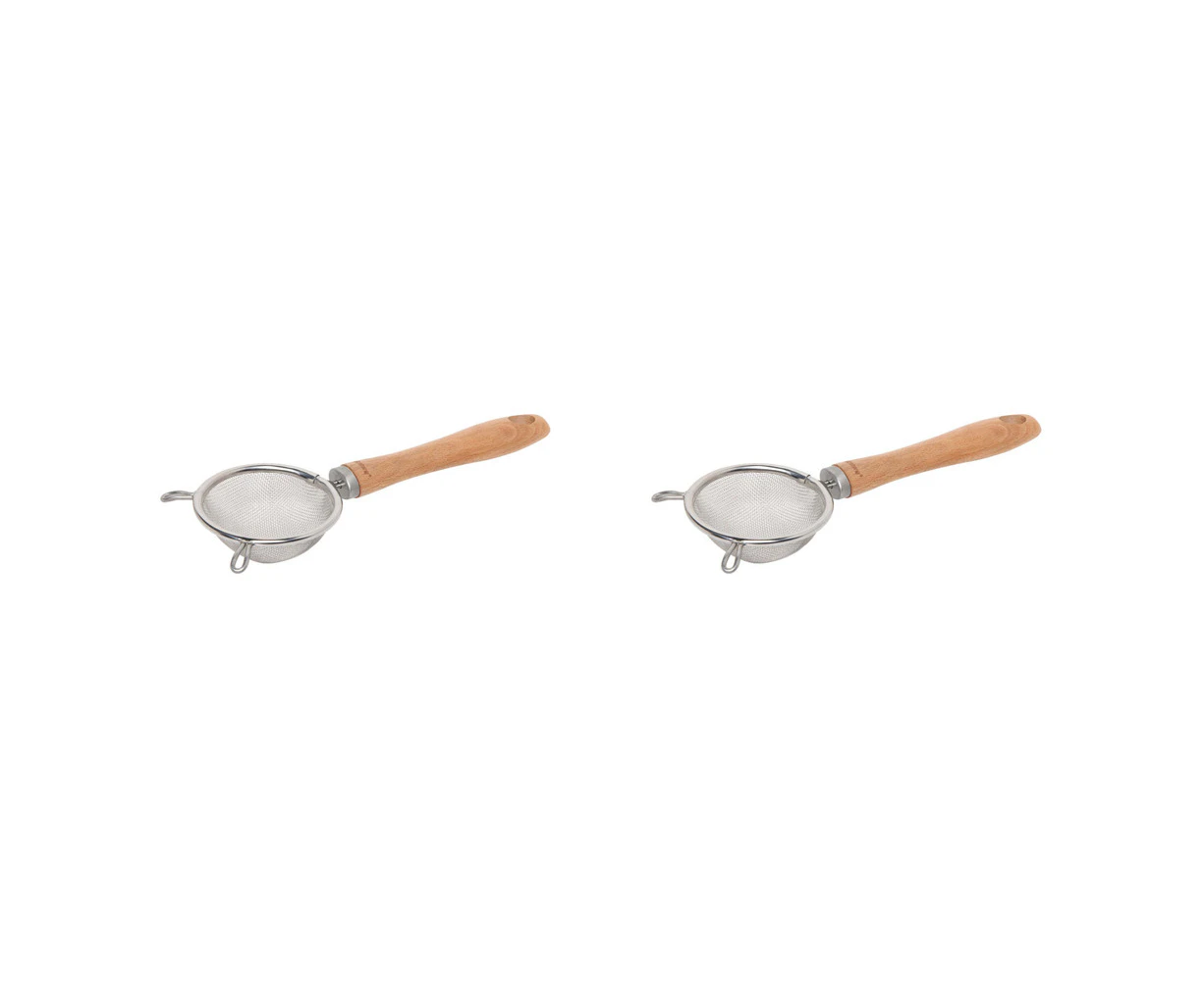 2PK Wiltshire Beechwood Handle Small Hand Mesh Sieve Strainer Bakeware Tool 7cm