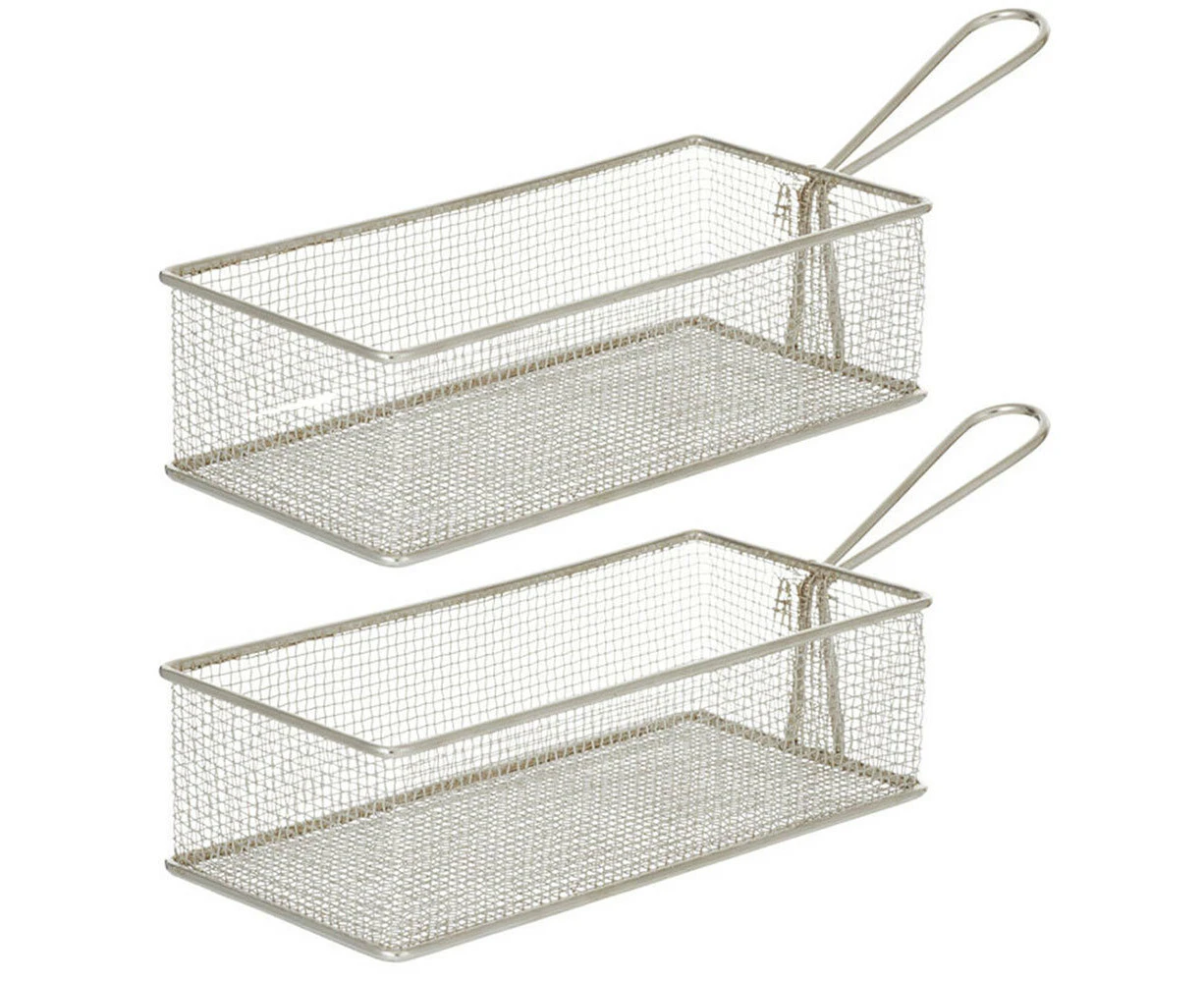 2PK Davis & Waddell Taste Bistro Rectangular Serving Basket 21.5x10.5cm Metal