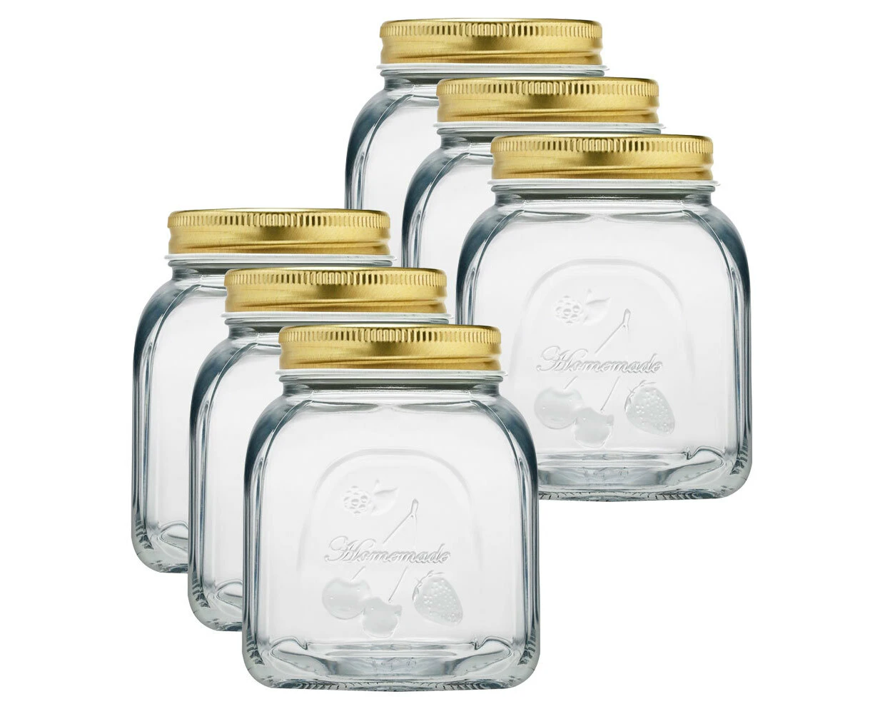 6x Pasabahce Homemade 500ml Glass Preserve Jar Food Storage Container w/ Lid CLR