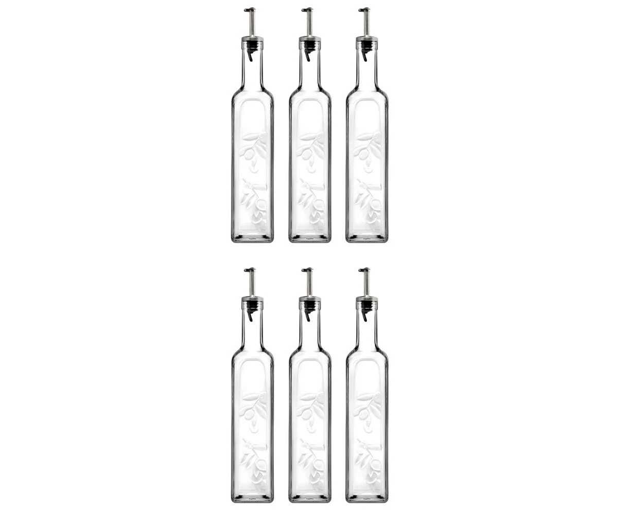 6x Pasabahce Homemade 500ml Oil/Vinegar Glass Liquid Bottle Pourer Storage Clear