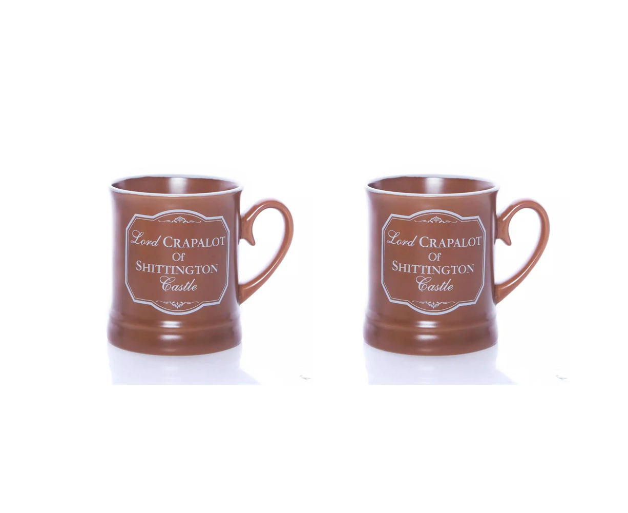 2PK Boxer Gifts Lord Crap A Lot Victoriana Mug w/ Handle Coffee Drinkware Brown