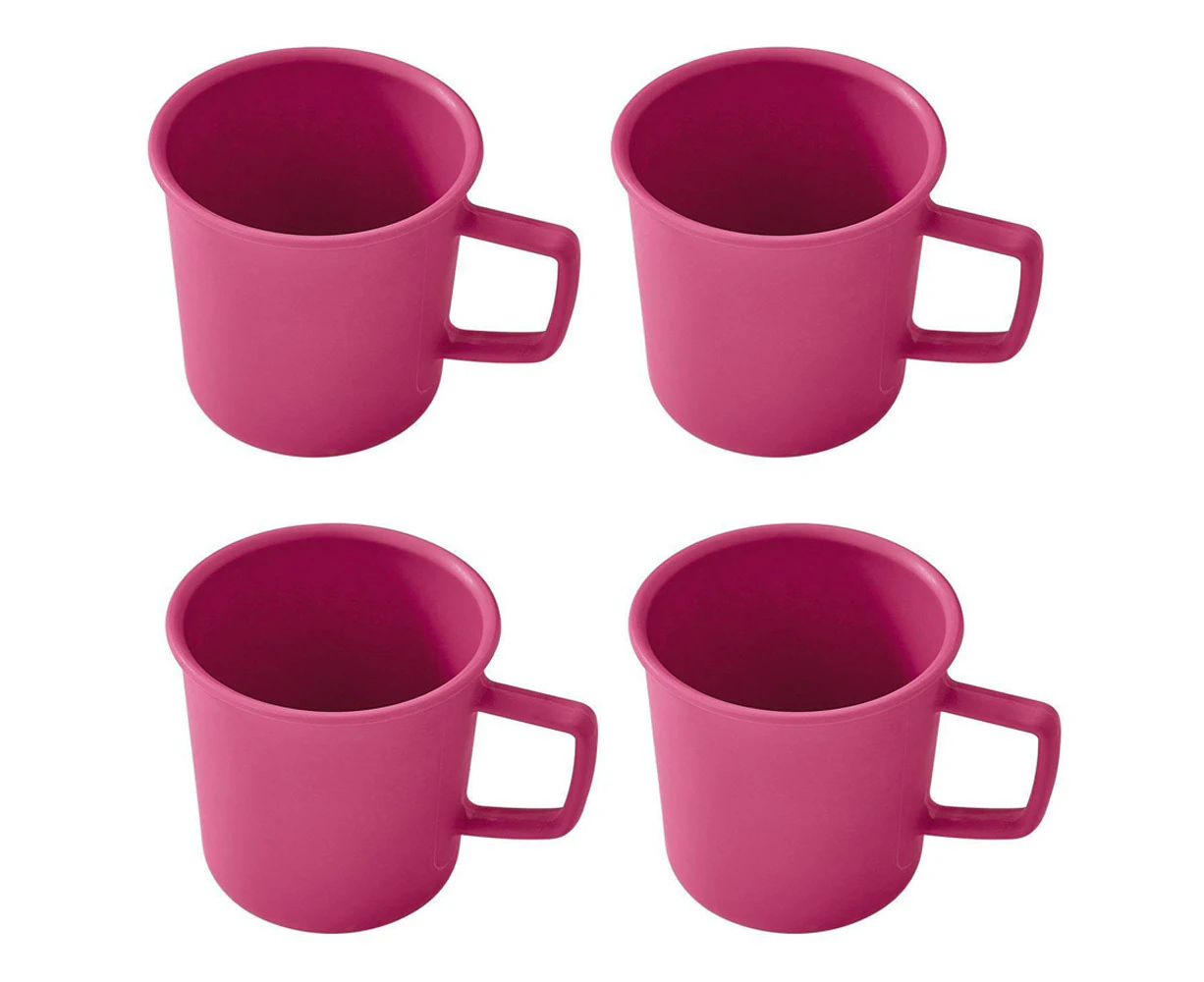 4x Eco Soulife Natural Outdoor Picnic Camping Reusable Drinking Water Cup Pink