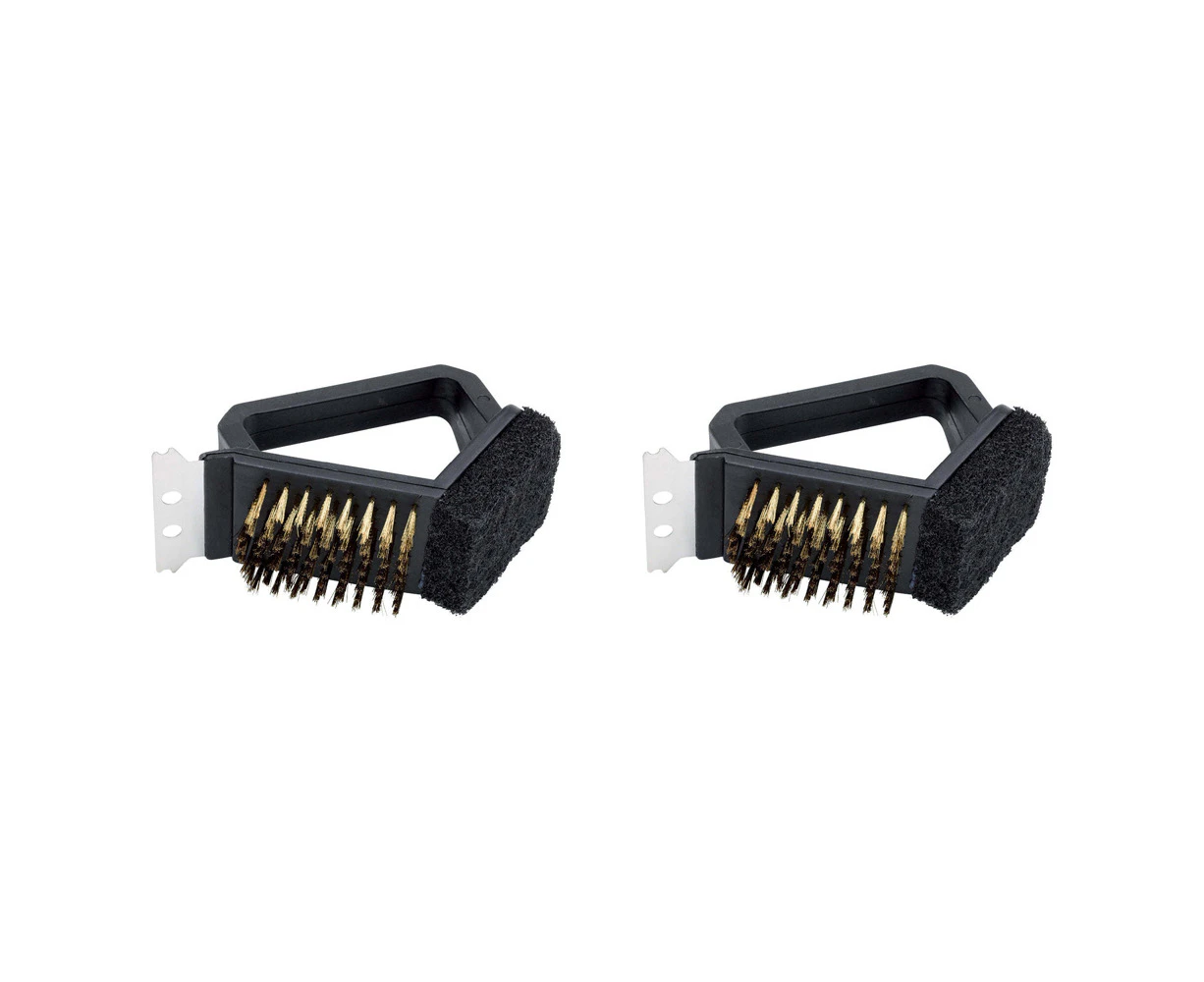 2PK Wiltshire Bar-B Hand 3-In-1 Brass Bristle Barbeque Grill Cleaning Brush