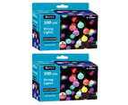 2x Sansai 100 LED Electric Globe Decorative/Christmas String Lights Multi-Colour