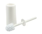 2x White Glove Bathroom Plastic Cleaning Toilet Brush w/ Holder Accessory White