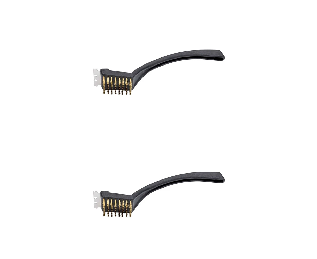 2PK Wiltshire Bar-B Barbeque Metal Bristle Long Handle Grill Cleaning Brush