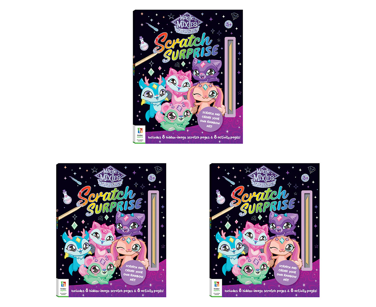 3x Hinkler Magic Mixies Mixlings Scratch Surprise Reveal Activity Book Kids 3+