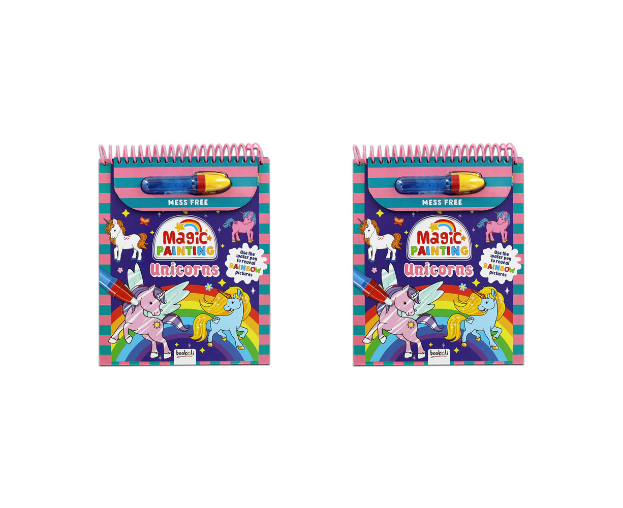 2x Inkredibles Magic Painting Unicorns Kids/Children Colouring Art Activity Book